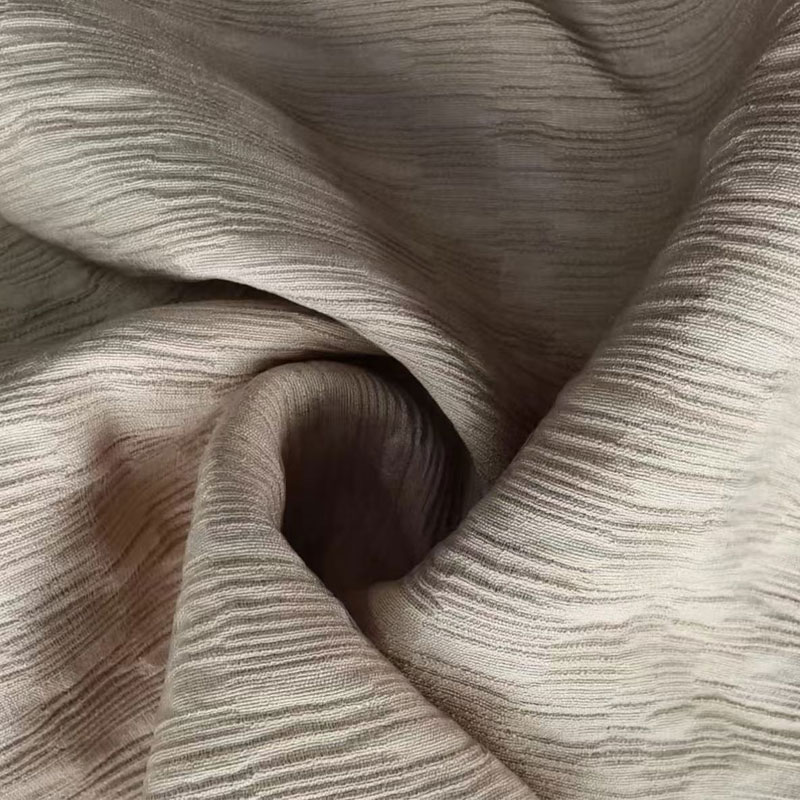 Jacquard enkeltfilament nylon rayon stof med tydelig plisseret tekstur
